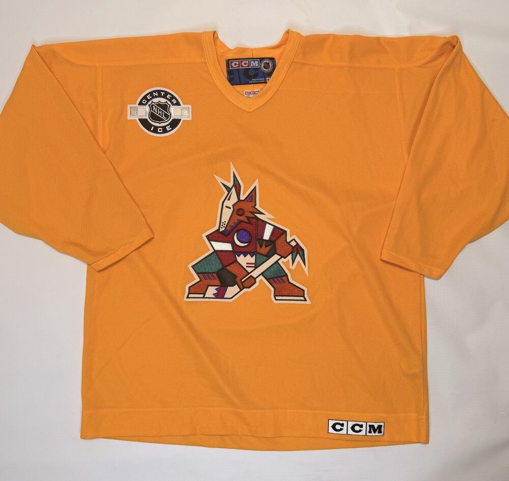 Phoenix Coyotes Jersey Mens XL Gold NHL Hockey CCM Center Ice Air Knit